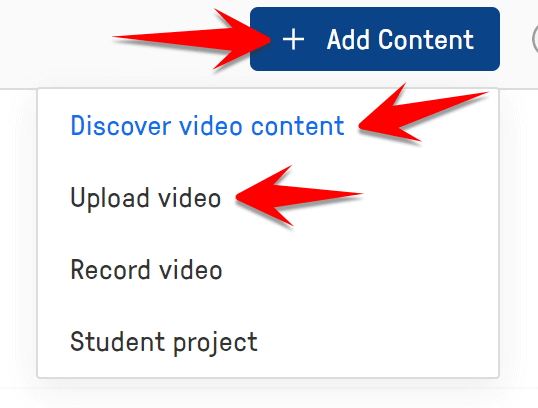 add content upload video