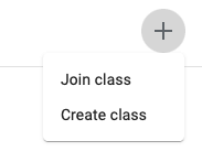 create or join class option