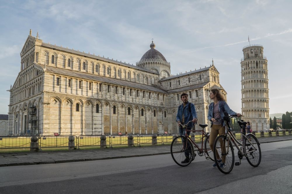 Pisa landscape with the leaning tower